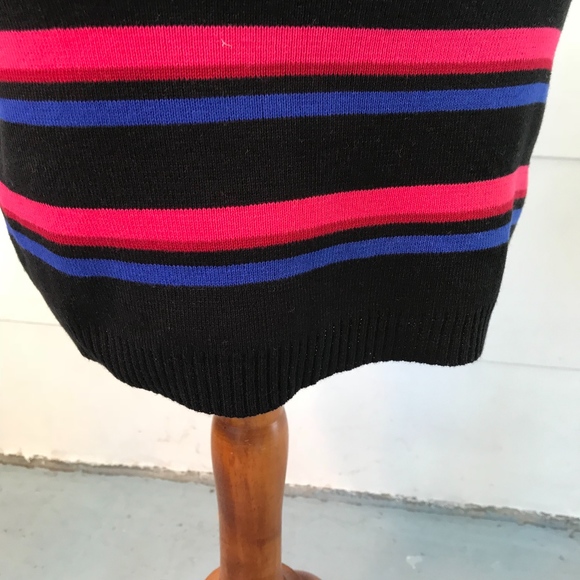 Striped Mini Sweater Dress with matching necklace - Picture 6 of 6